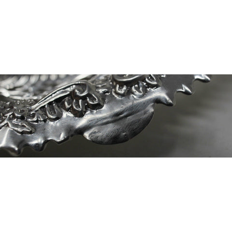 1900 Antique Victorian Era Pair Sterling Silver Pierced Dishes Silversmiths Walker & Hall Birmingham Hallmarks