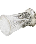 1900 Antique Victorian Era Sterling Silver Top Glass Vase Silversmiths Synyer & Beddoes (Harry Synyer Charles Joseph Beddoes) Birmingham