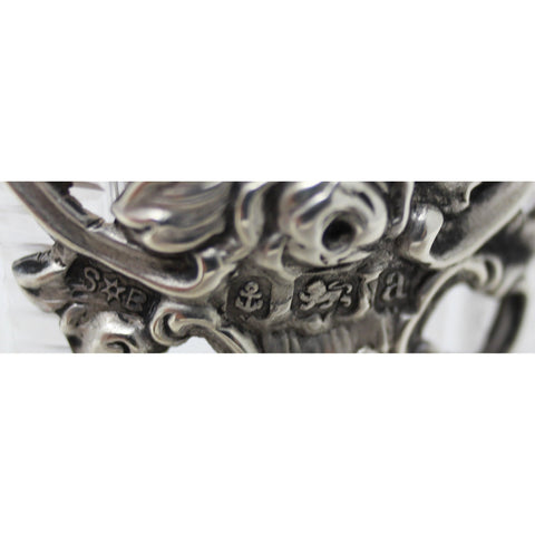 1900 Antique Victorian Era Sterling Silver Top Glass Vase Silversmiths Synyer & Beddoes (Harry Synyer Charles Joseph Beddoes) Birmingham