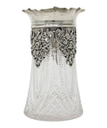 1900 Antique Victorian Era Sterling Silver Top Glass Vase Silversmiths Synyer & Beddoes (Harry Synyer Charles Joseph Beddoes) Birmingham