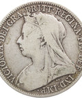 1900 Florin Victoria Silver Great Britain Coin Two Shillings (3rd portrait)