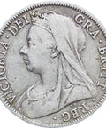 1900 Great Britain Victoria Silver Half Crown Coin