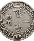 1900 H 10 Cents Hong Kong Coin Victoria Silver Heaton Mint