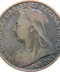 1900 One Penny Queen Victoria Great Britain Bronze Coin