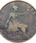 1900 One Penny Queen Victoria Great Britain Bronze Coin