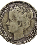 1900 Quarter Gulden Coin Curaçao Netherlands Antilles Wilhelmina Silver