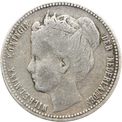 1900 Quarter Gulden Curaçao Netherlands Antilles Wilhelmina Silver Coin