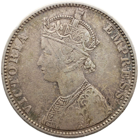 1901 One Rupee British India Coin Victoria Silver (Type C Bust, Type I Reverse)