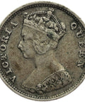 1901 Ten Cents Hong Kong Queen Victoria Silver Coin