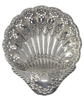 1902 Antique Edwardian Era Shell Shaped Sterling Silver Pierced Dish Silversmith Henry Atkin Sheffield Hallmarks