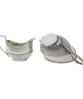 1902 Antique Edwardian Era Sterling Silver Sugar Bowl and Cream Jug Silversmiths L Bennet & Co Birmingham Hallmarks
