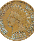 1902 One Cent Coin United States Indian Head US Coins Antique Old Money USA Collectibles