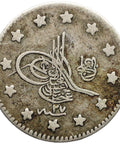 1902 Ottoman Kurush Abdul Hamid II Coin Silver