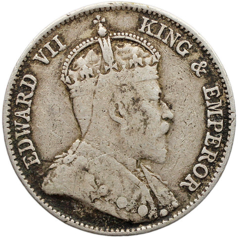 1902 Ten Cents Hong Kong Coin Edward VII Silver