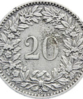 1903 20 Rappen Switzerland Coin