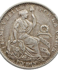 1903 JF 1 Dinero Peru Coin Silver