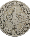 1904 One Qirsh Egypt Abdul Hamid II Coin Ottoman Empire