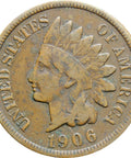 1906 One Cent United States Indian Head Coin