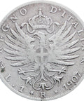 1907 R Lira Italy Vittorio Emanuele III Silver Coin
