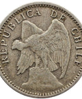 1908 10 Centavos Chile Coin