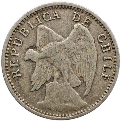 1908 10 Centavos Chile Coin