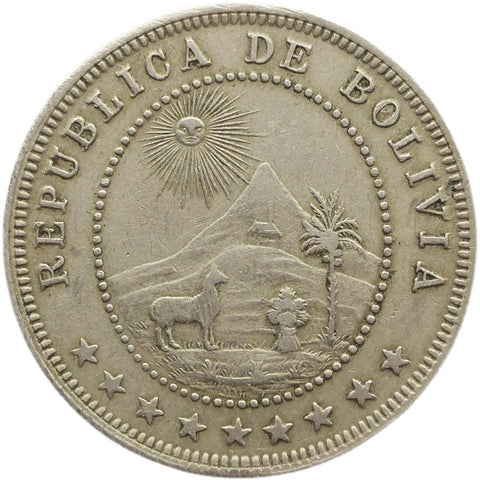 1908 5 Centavos Bolivia Coin