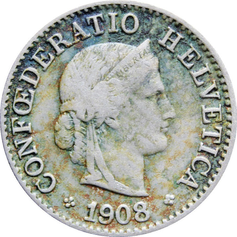 1908 5 Rappen Switzerland Coin