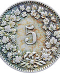 1908 5 Rappen Switzerland Coin