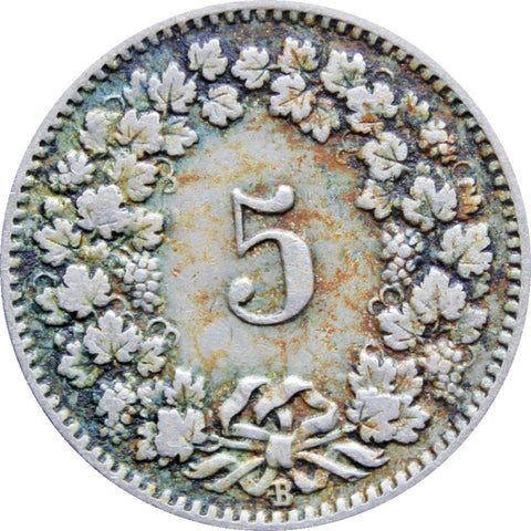 1908 5 Rappen Switzerland Coin