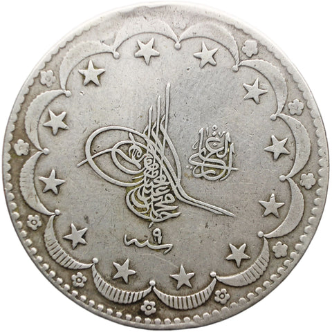 1909 AD (1327AH) Ottoman 20 Kurush Mehmed V Coin Silver Constantinople