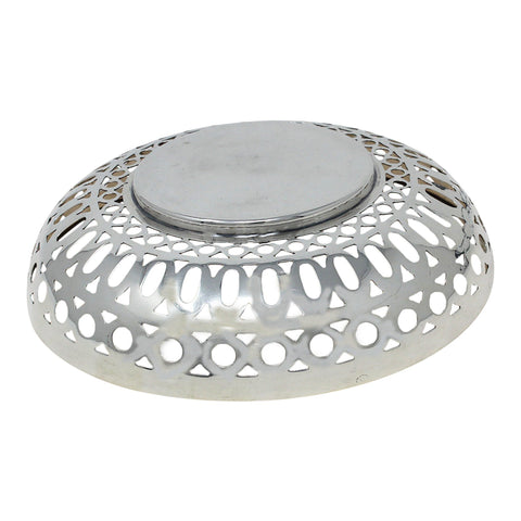 1909 Antique Edwardian Era Sterling Silver Pierced Dish Silversmiths Hukin & Heath (John Thomas Heath John Hartshorne Middleton) Sheffield