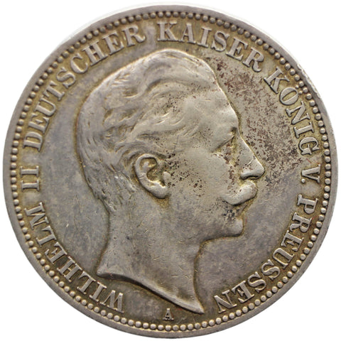 1910 A 3 Mark Prussia Germany Coin Silver Berlin Mint Wilhelm II