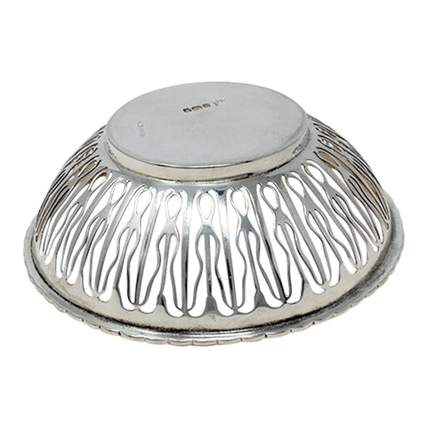 1910 Antique Edwardian Era Sterling Silver Pierced Dish Silversmiths Walker & Hall Sheffield Hallmarks
