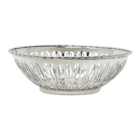 1910 Antique Edwardian Era Sterling Silver Pierced Dish Silversmiths Walker & Hall Sheffield Hallmarks