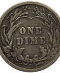 1910 D One Dime United States Barber Coin Silver