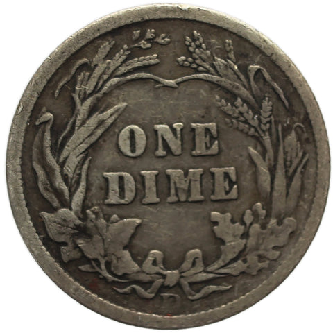 1910 D One Dime United States Barber Coin Silver