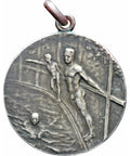 1910’s Antique J. Fisch Belgium Swimming Cercle de natation de Schaerbeek Sport Award Pendant Medal
