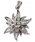 1910’s Antique Silver Pendant Flower Hallmarked 800 Jewellery fo Women