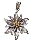 1910’s Antique Silver Pendant Flower Hallmarked 800 Jewellery fo Women