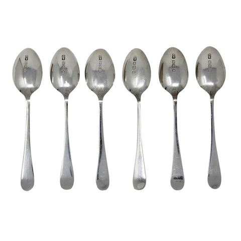 1911 Antique George V Era Sterling Silver Set Six Coffee Spoons with original Case Silversmith Frank Wood Sheffield Hallmarks