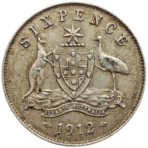 1912 6 Pence Australia Coin George V Silver