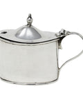 1912 Antique George V Era Sterling Silver Mustard Pot Blue Glass Liner Silversmiths E S Barnsley Co (Edward Souter Barnsley) Birmingham