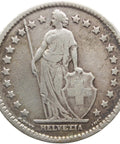 1913 One Franc Switzerland Coin Silver Helvetia