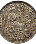 1914 FG Half Dinero Peru Coin Silver