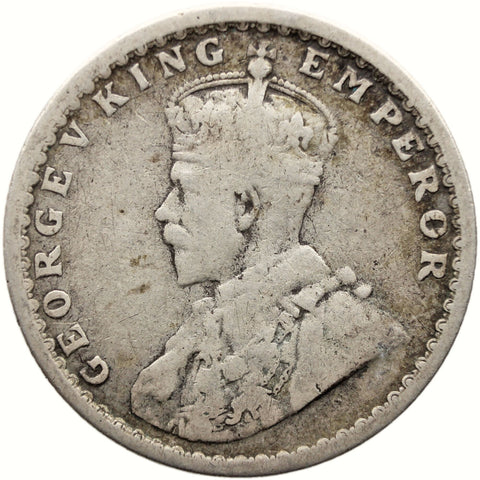 1914 Half Rupee British India Coin George V Silver Calcutta Mint