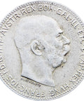 1915 1 Corona Austria – Habsburg Franz Joseph I Silver Coin