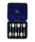 1915 Antique George V Era Sterling Silver Set Six Tea Spoons Original Case Silversmith John Roberts Sheffield Hallmarks