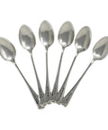 1915 Antique George V Era Sterling Silver Set Six Tea Spoons Original Case Silversmith John Roberts Sheffield Hallmarks