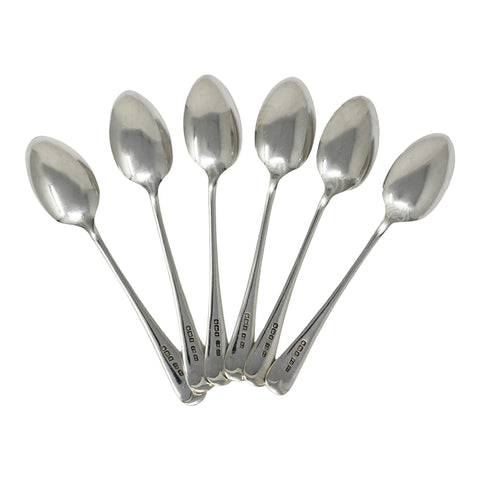 1915 Antique George V Era Sterling Silver Set Six Tea Spoons Original Case Silversmith John Roberts Sheffield Hallmarks