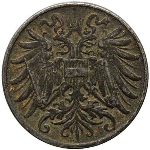 1916 2 Heller Austria Coin Karl I